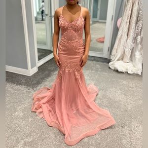 Embroidered embellished mermaid dress